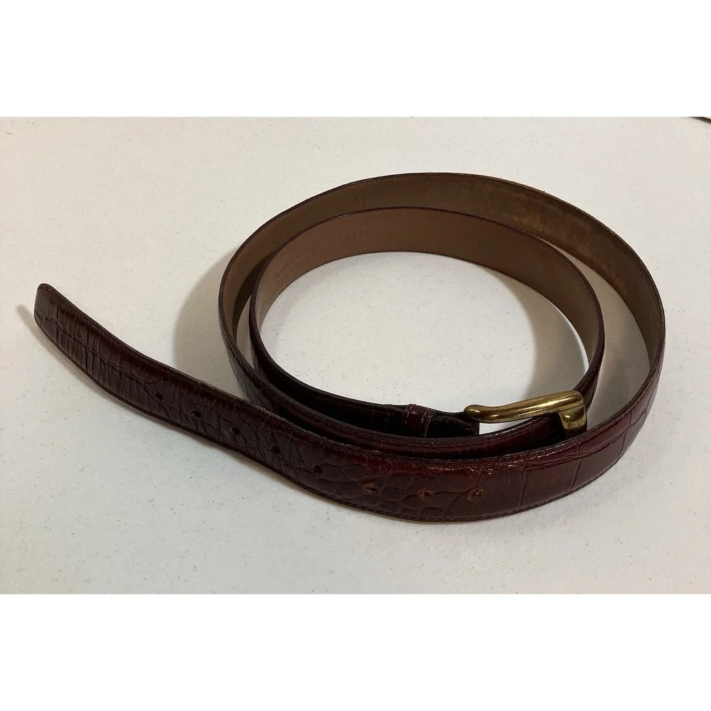 Lejon  Brown Imported Alligator Leather Belt Mens Size 48
